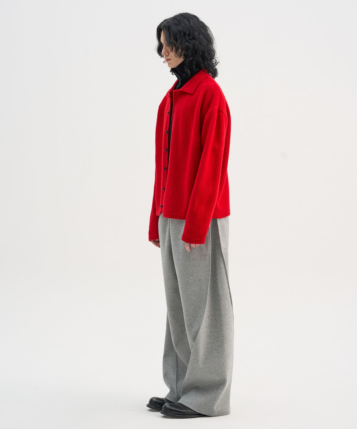 트립르센스(TRIP LE SENS) [F/W]컷 아웃 소프트 커브드 밴딩 팬츠_그레이