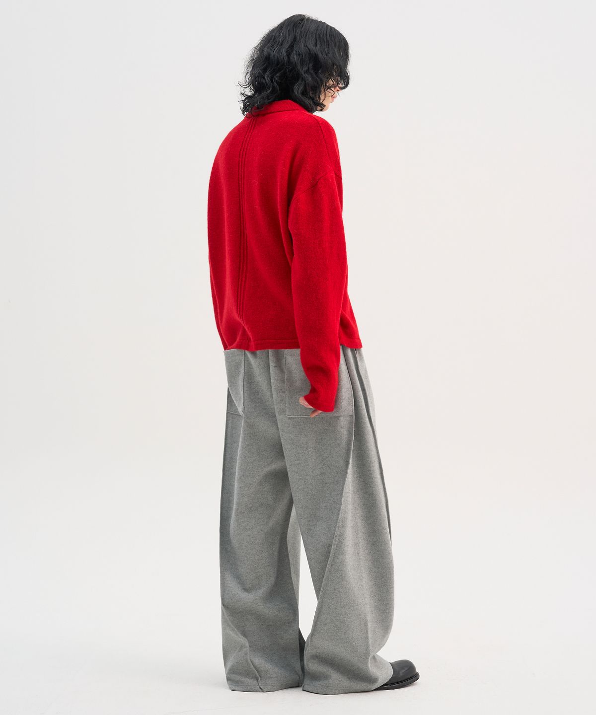 트립르센스(TRIP LE SENS) [F/W]컷 아웃 소프트 커브드 밴딩 팬츠_그레이