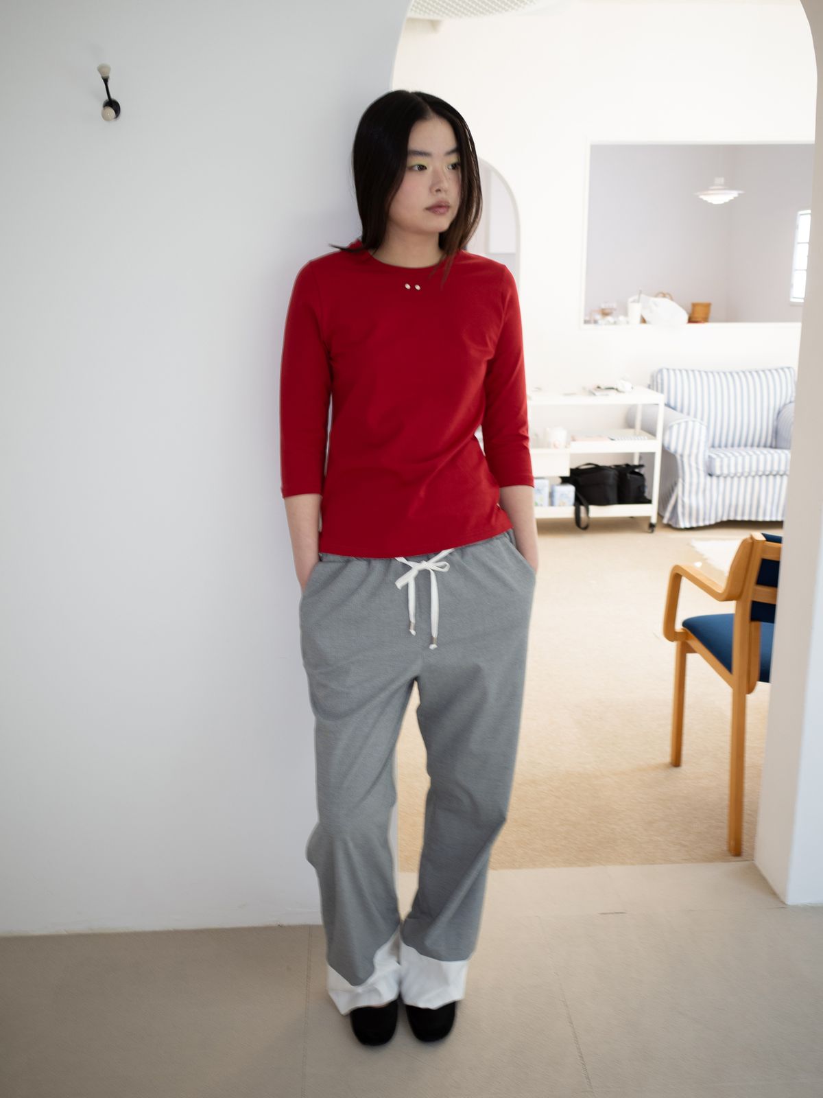 온스카(ONSKA) COMFY 3/4 SLEEVE T (RED)