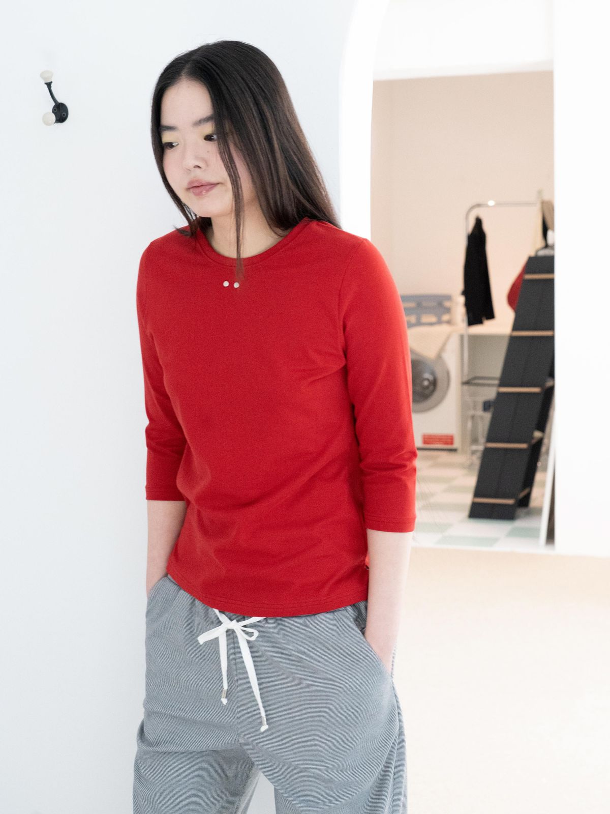 온스카(ONSKA) COMFY 3/4 SLEEVE T (RED)
