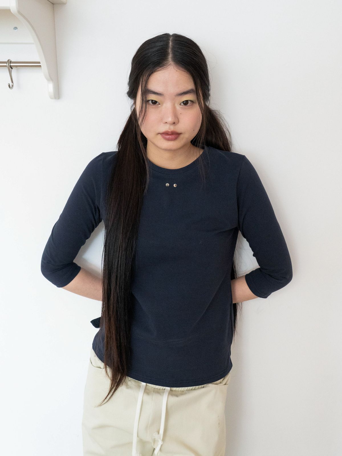 온스카(ONSKA) COMFY 3/4 SLEEVE T (NAVY)