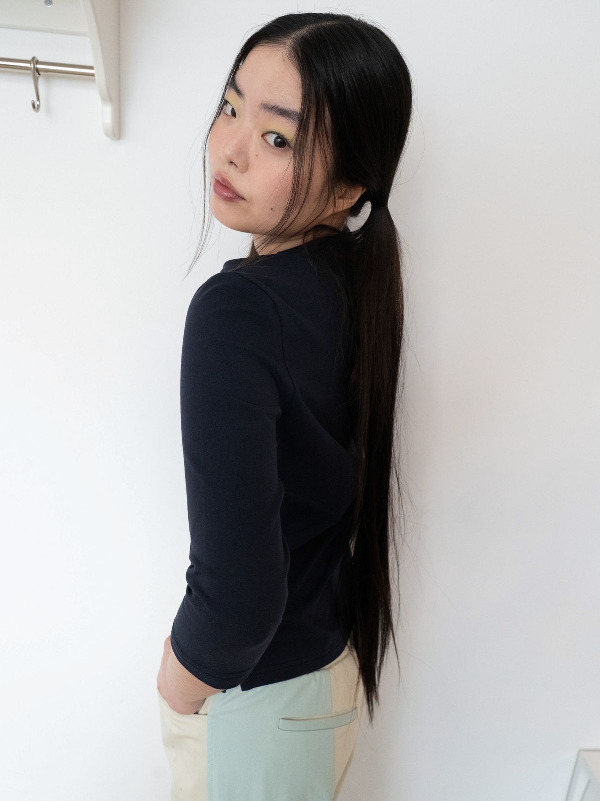 온스카(ONSKA) COMFY 3/4 SLEEVE T (NAVY)