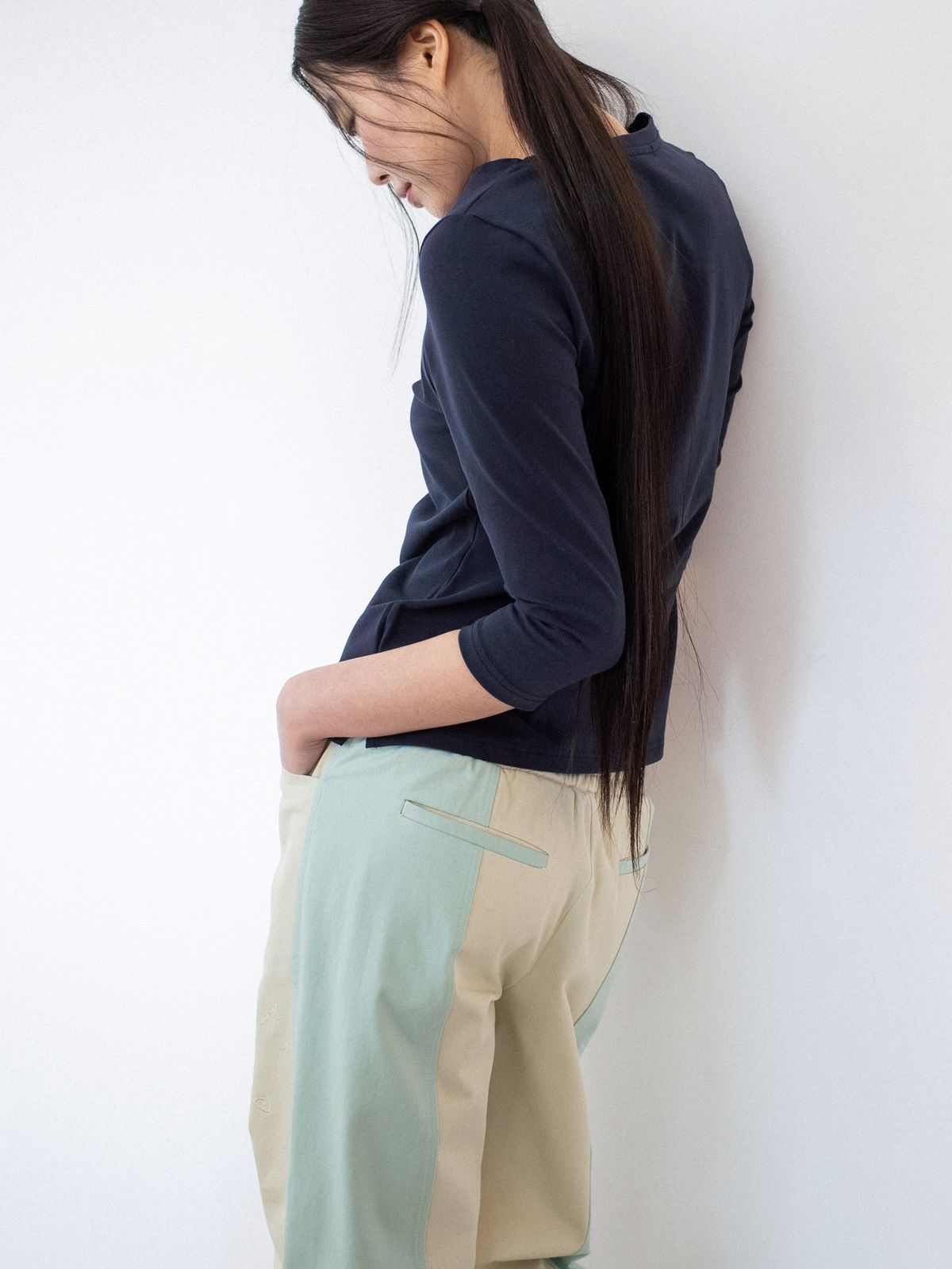 온스카(ONSKA) COMFY 3/4 SLEEVE T (NAVY)