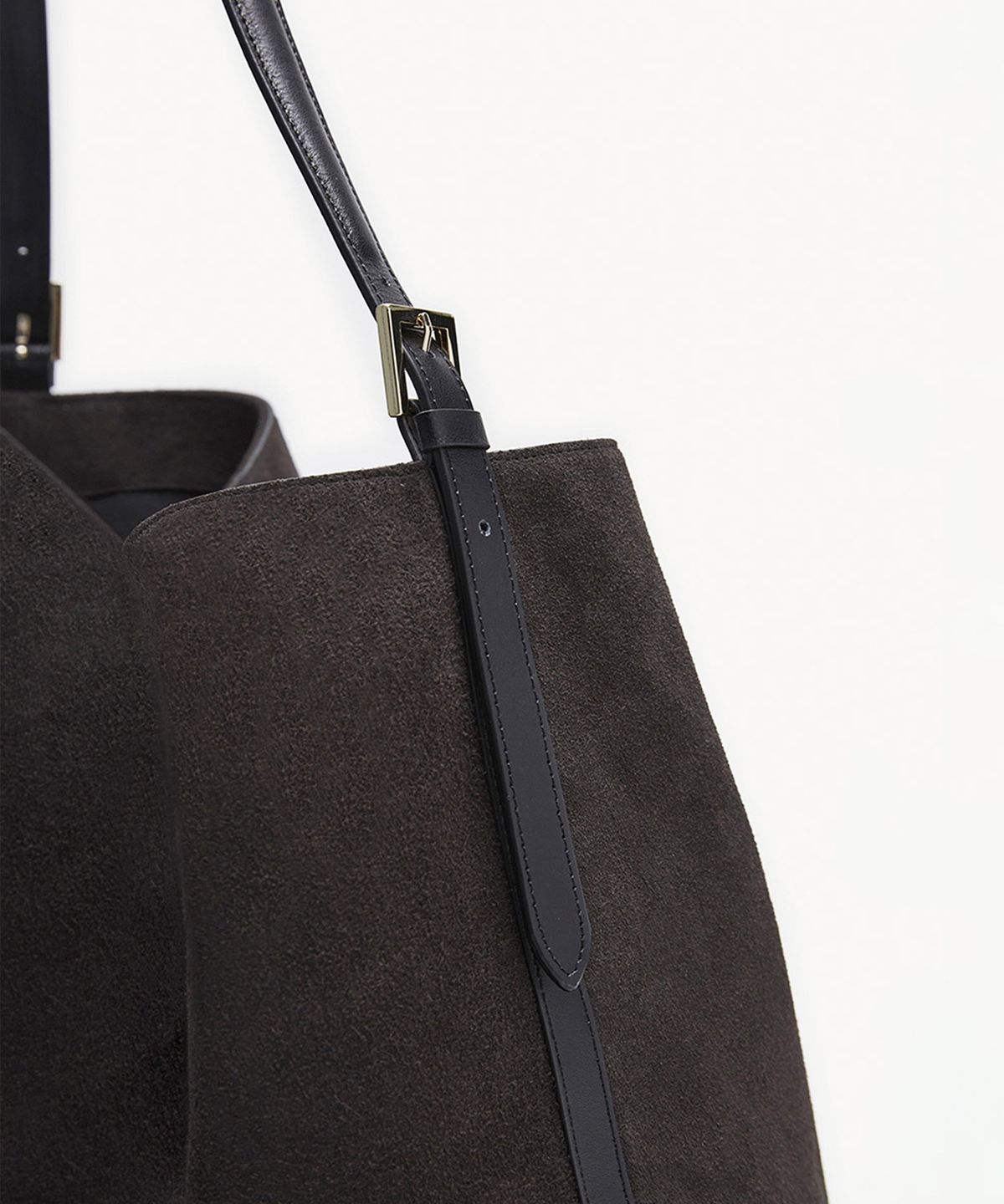끌라베(CLAVE) 엘리 스웨이드 다크 브라운 토트백 (ELLIE Suede dark brown Tote Bag)