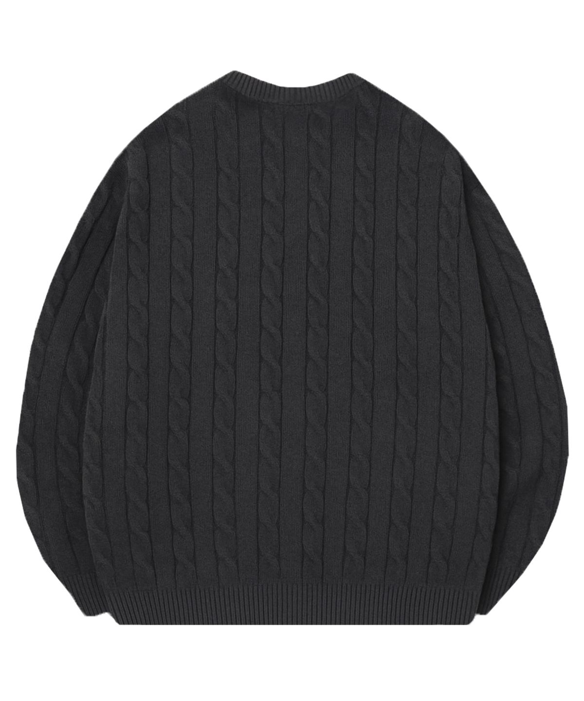 랜덤오프(RANDOMOFF) [Unisex] RÉSERVE CABLE OVER FIT KNIT [CHARCOAL]