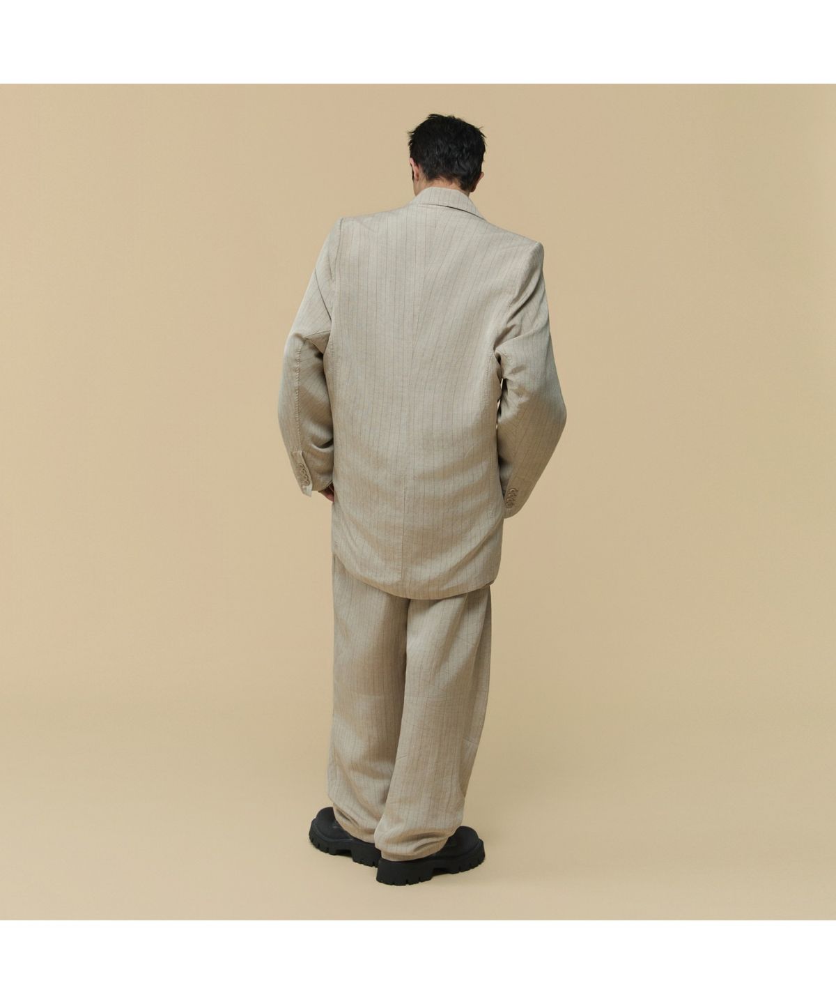 커스텀멜로우(CUSTOMELLOW) [HED MAYNER] Ivory Linen Curved Pants CWPAW25992BEX