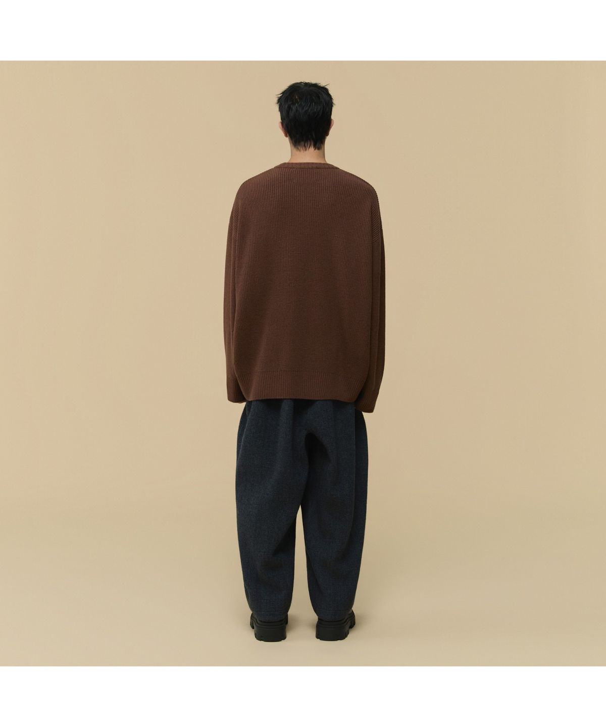 커스텀멜로우(CUSTOMELLOW) [HED MAYNER] Brown Oversized Fit Wool Sweater CWWAW25991BRX