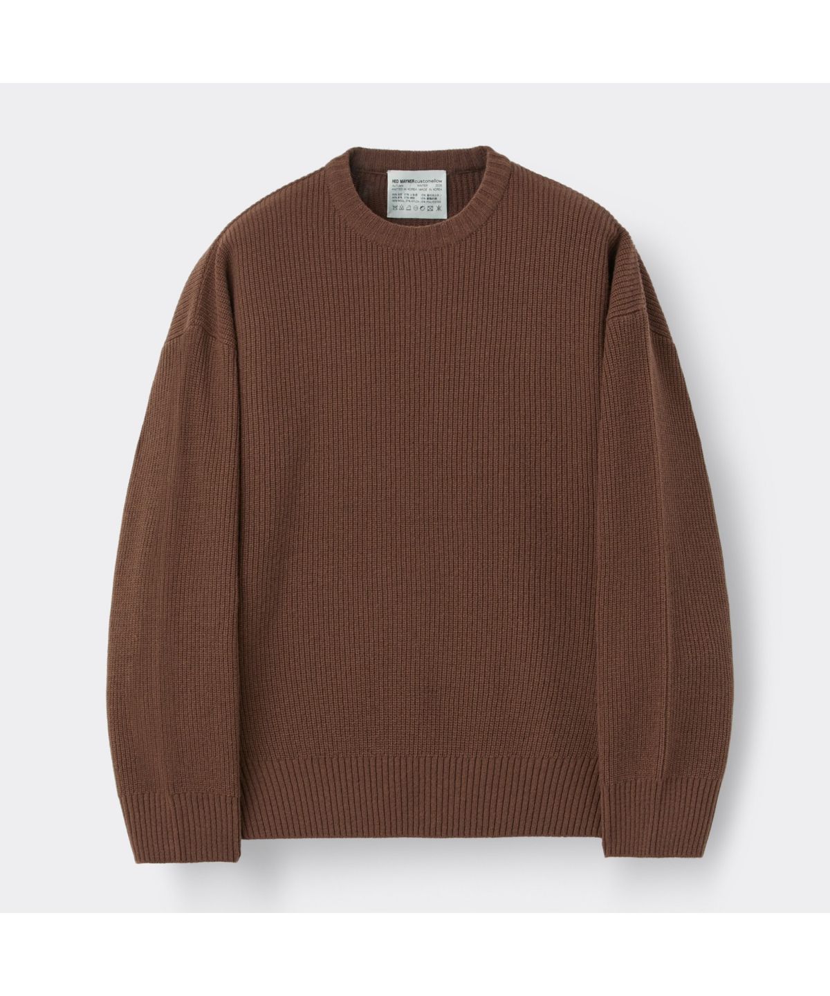 커스텀멜로우(CUSTOMELLOW) [HED MAYNER] Brown Oversized Fit Wool Sweater CWWAW25991BRX