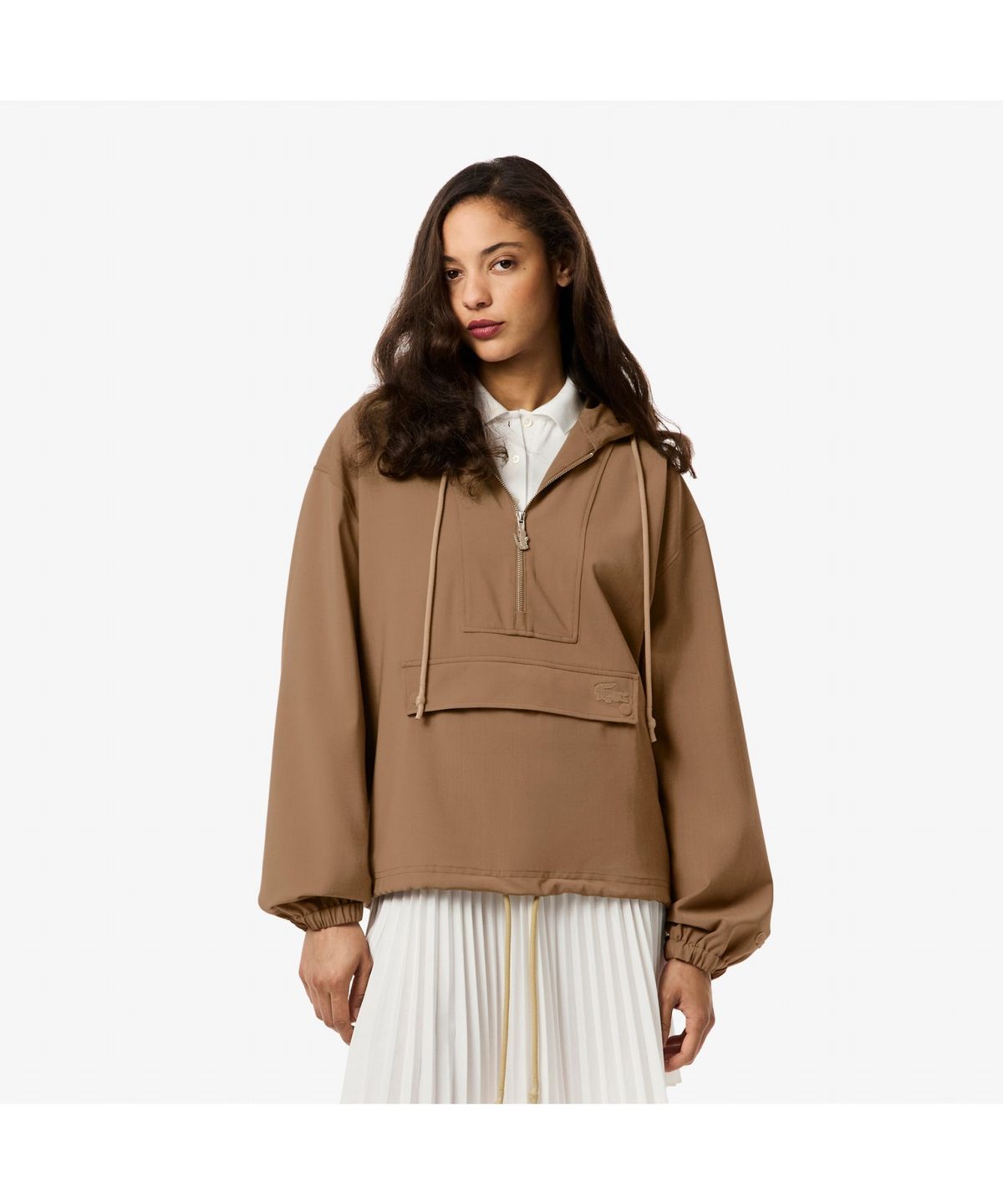라코스테(LACOSTE) 여성 울혼방 후드 하프집업 점퍼 BF2450-55N 02S