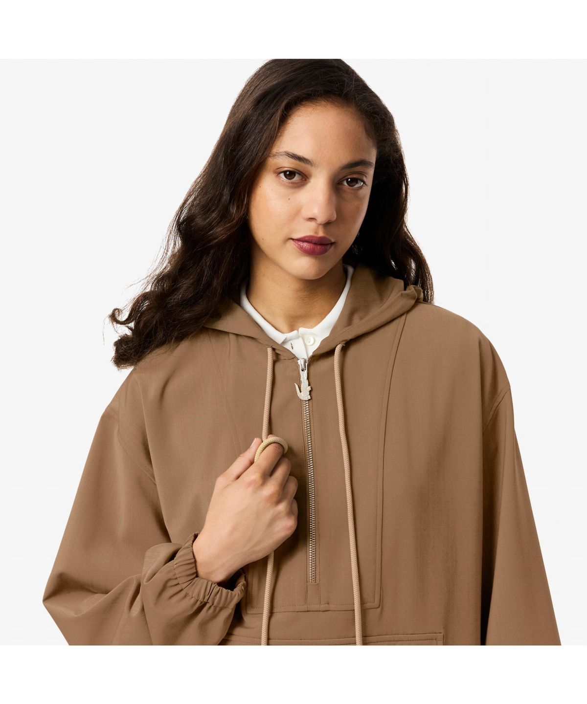 라코스테(LACOSTE) 여성 울혼방 후드 하프집업 점퍼 BF2450-55N 02S