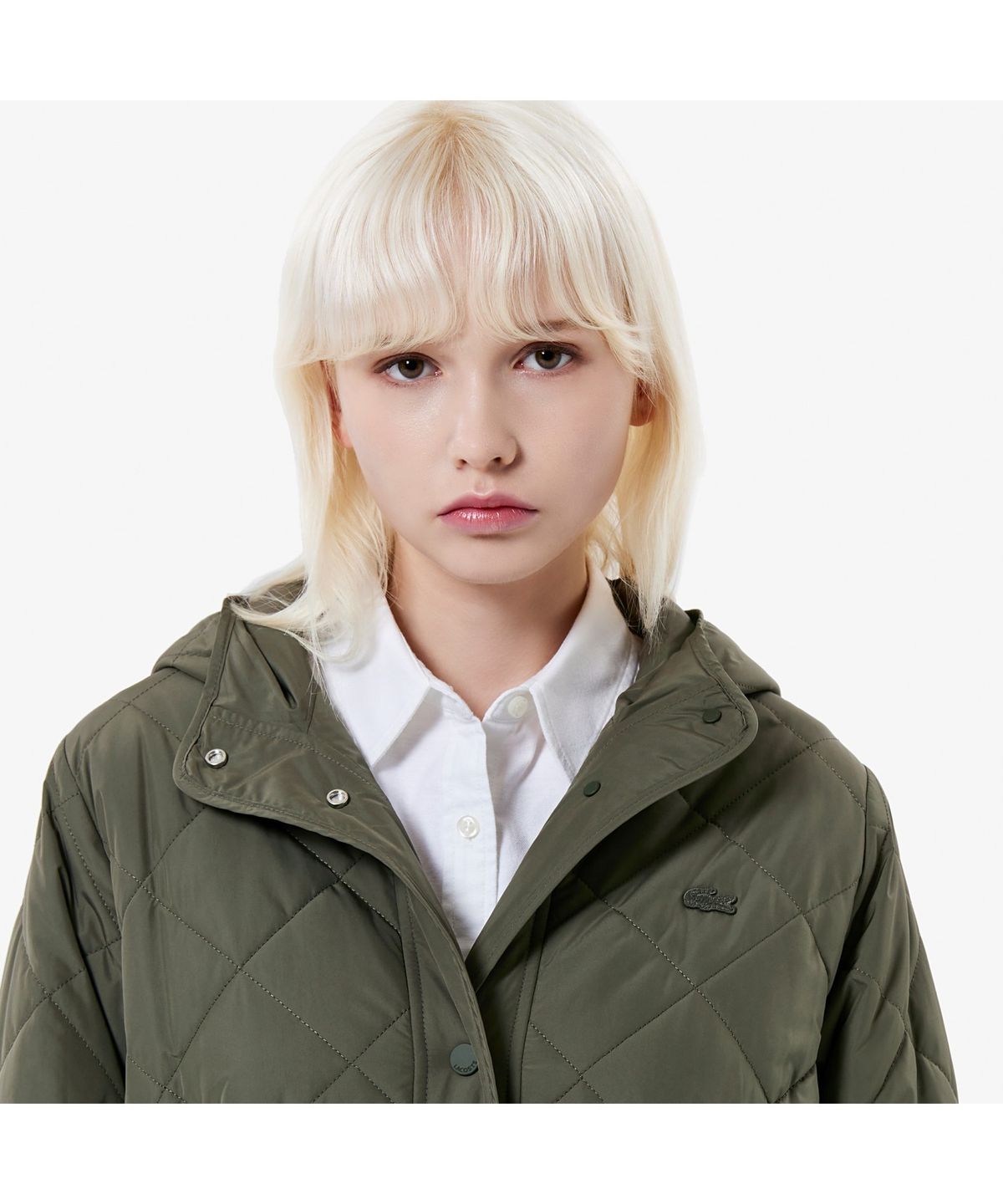 라코스테(LACOSTE) 여성 후디 퀼팅 롱점퍼 BF654E-55N E9F