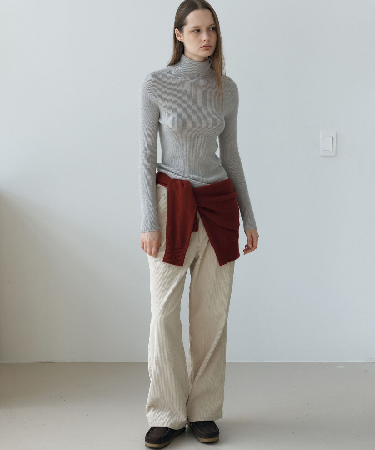 아위(AHWE) CORDUROY WIDE PANTS_IVORY