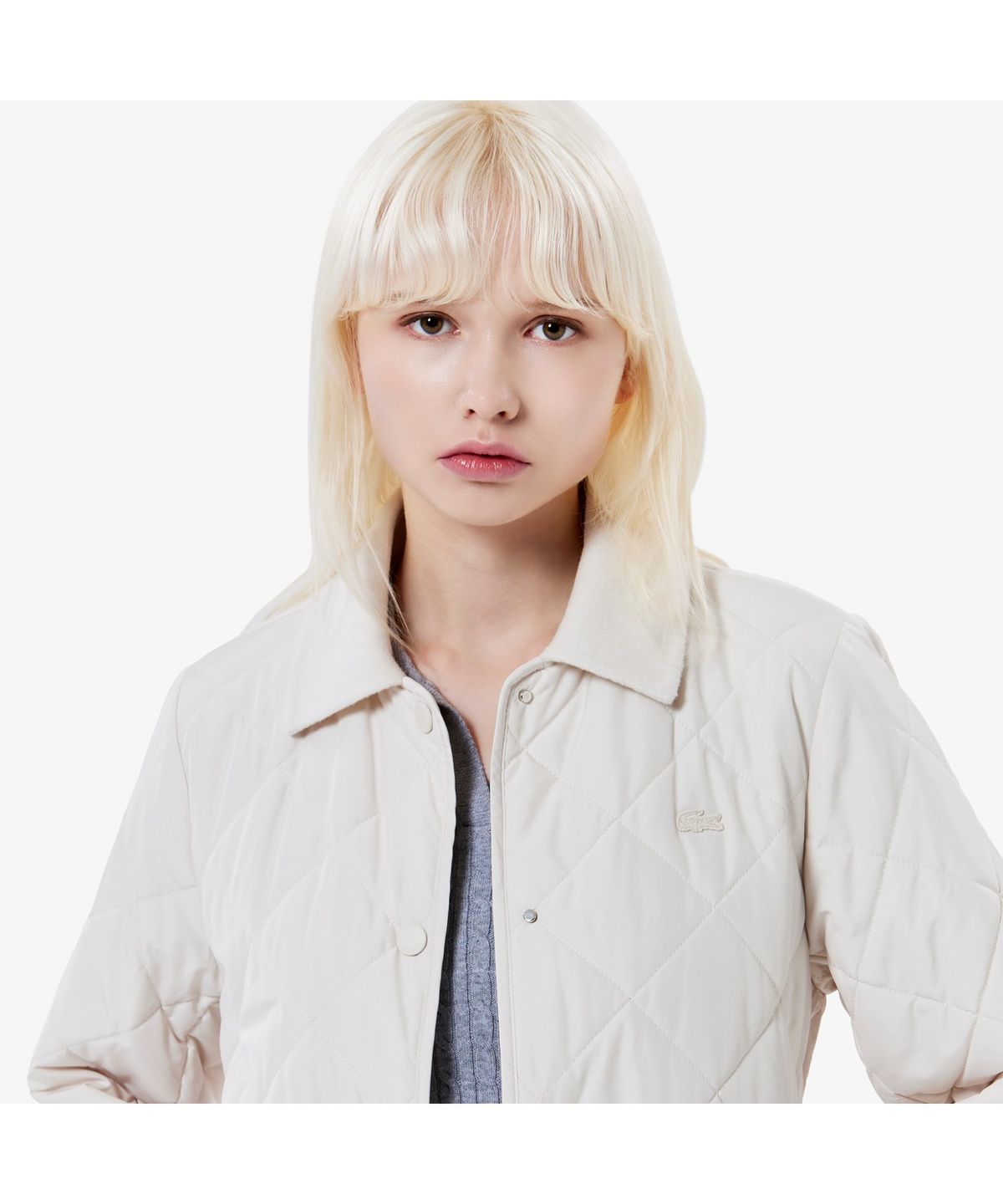 라코스테(LACOSTE) 여성 울배색 벨티드 퀼팅 점퍼 BF021E-55N XFJ
