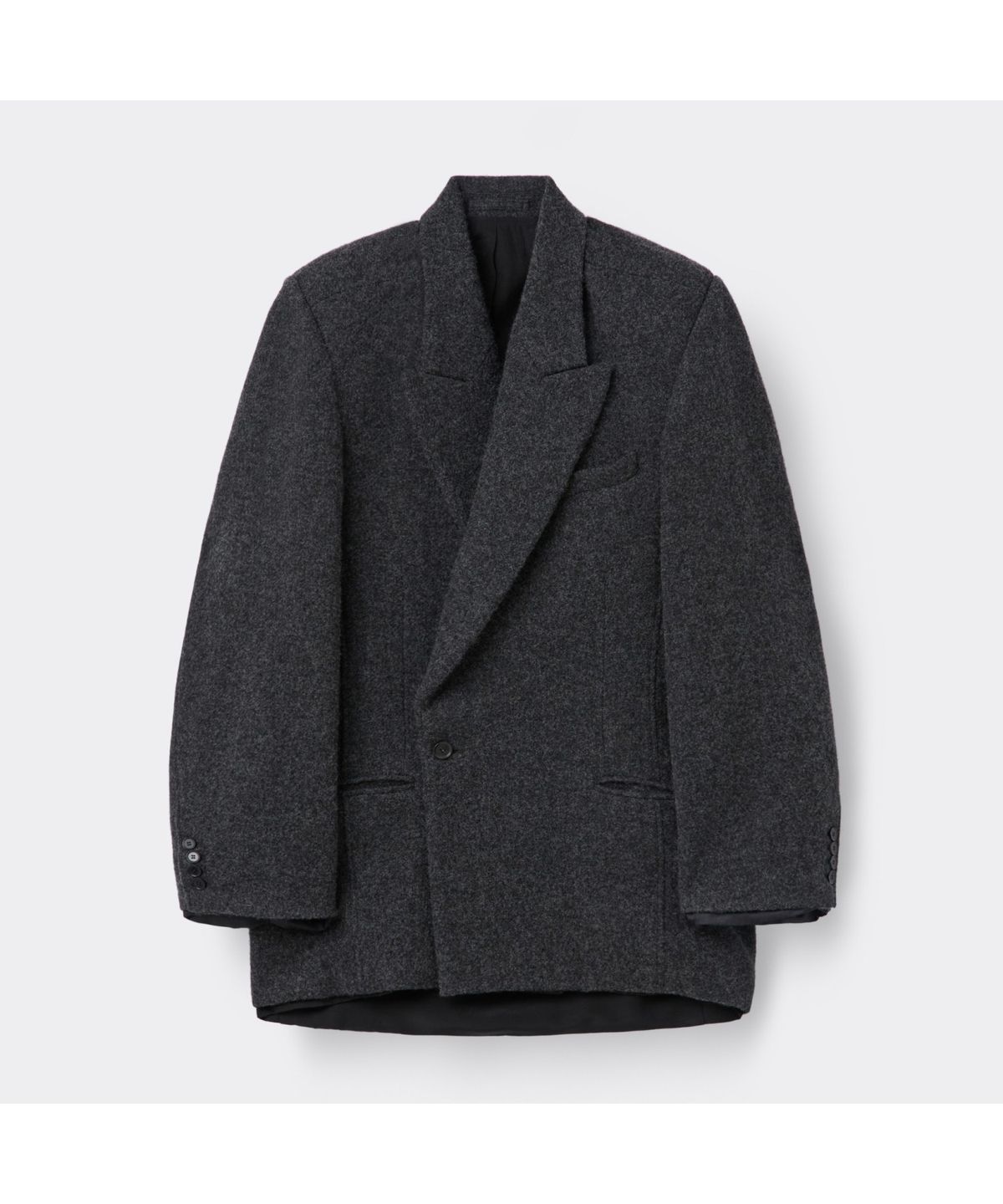 커스텀멜로우(CUSTOMELLOW) [HED MAYNER] Grey Wool Falling Back Jacket CWJAW25991GYX