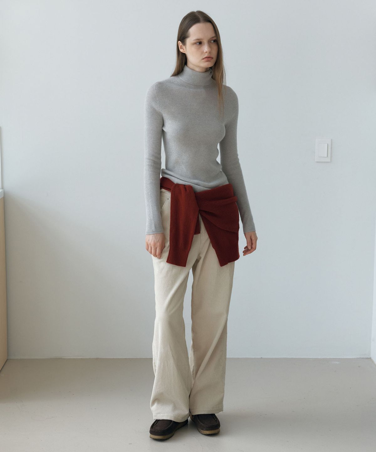 아위(AHWE) WOOL TURTLENECK PULL-OVER_L GREY