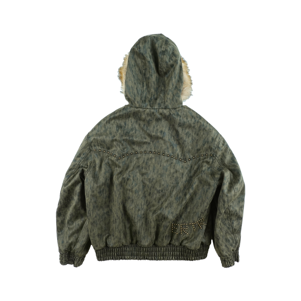 이알티알(ERTR) Faux Leather Fur Jacket Khaki