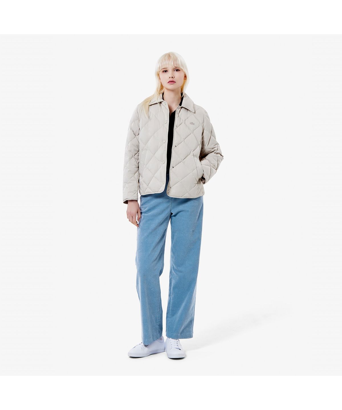 라코스테(LACOSTE) 여성 다이아퀼팅 경량 카라 다운 BF265E-55N XFJ