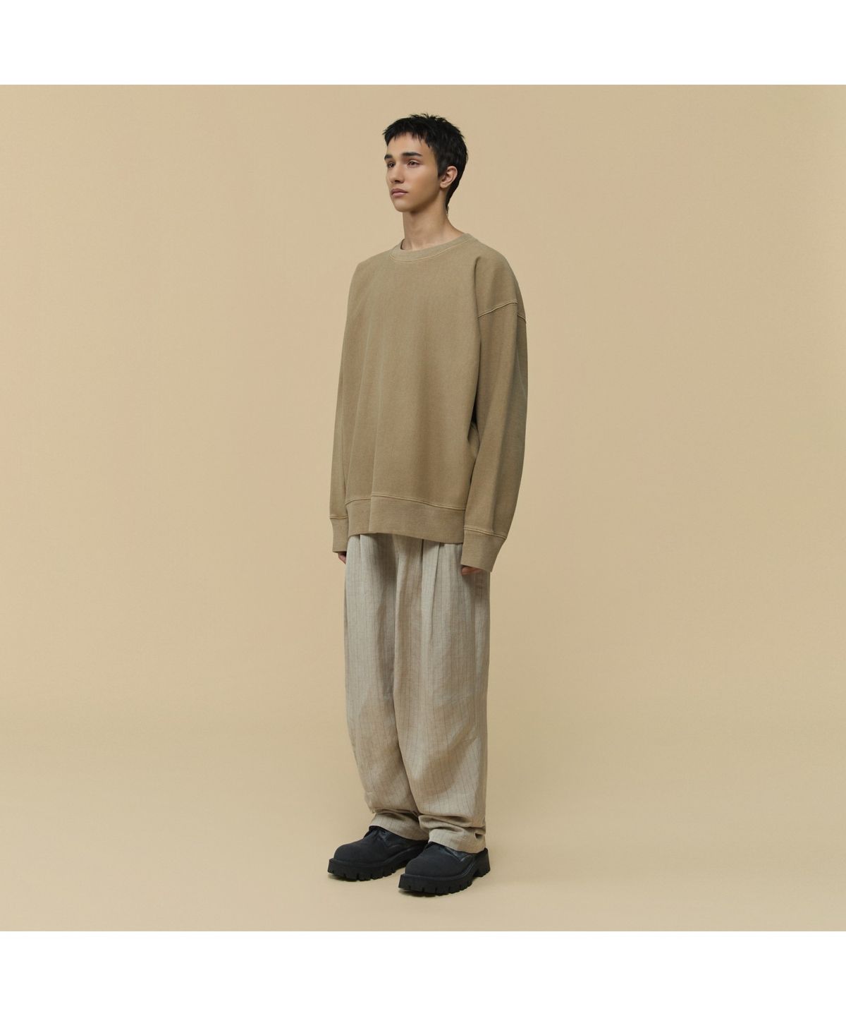 커스텀멜로우(CUSTOMELLOW) [HED MAYNER] Beige Dyed Sweatshirt CWTAW25991KHX