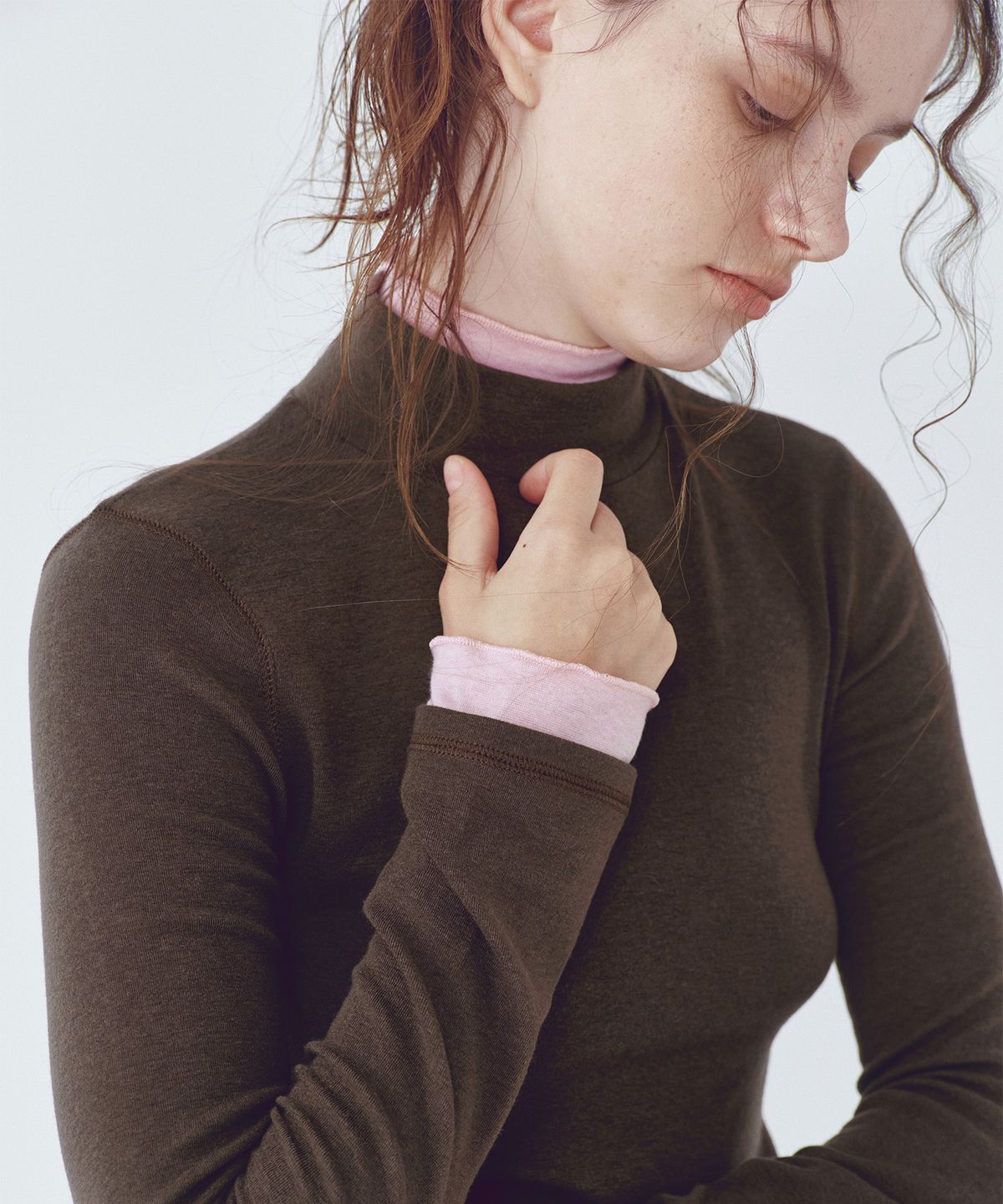 씨타(CITTA) Every Day Wool Double Layered Turtle-neck T-shirt_CTT397(Brown)