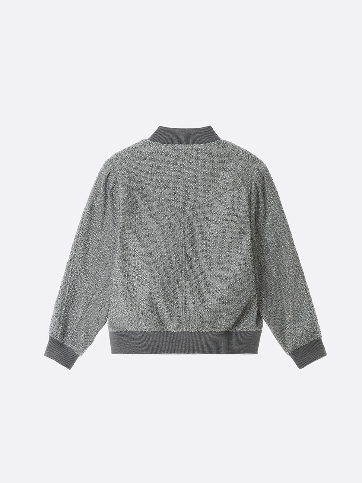 리게(RIGHE) TWEED VARSITY JACKET GREY