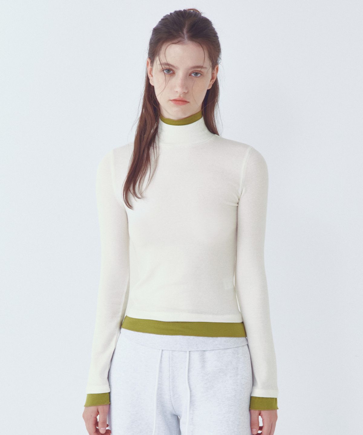 씨타(CITTA) Every Day Wool Double Layered Turtle-neck T-shirt_CTT397(Ivory)