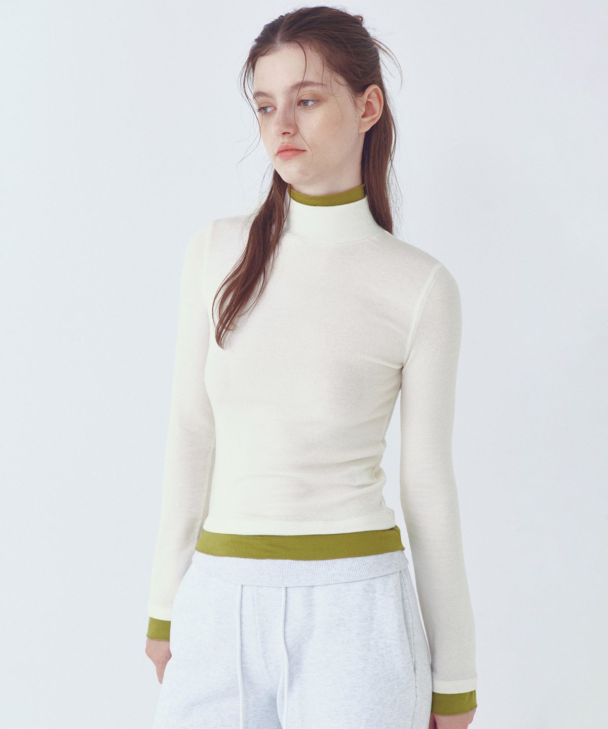 씨타(CITTA) Every Day Wool Double Layered Turtle-neck T-shirt_CTT397(Ivory)