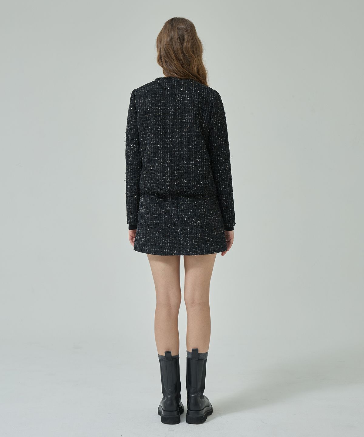 라피네아뜰리에(RAFFINE ATELIER) 클래식 트위드 자켓 블랙