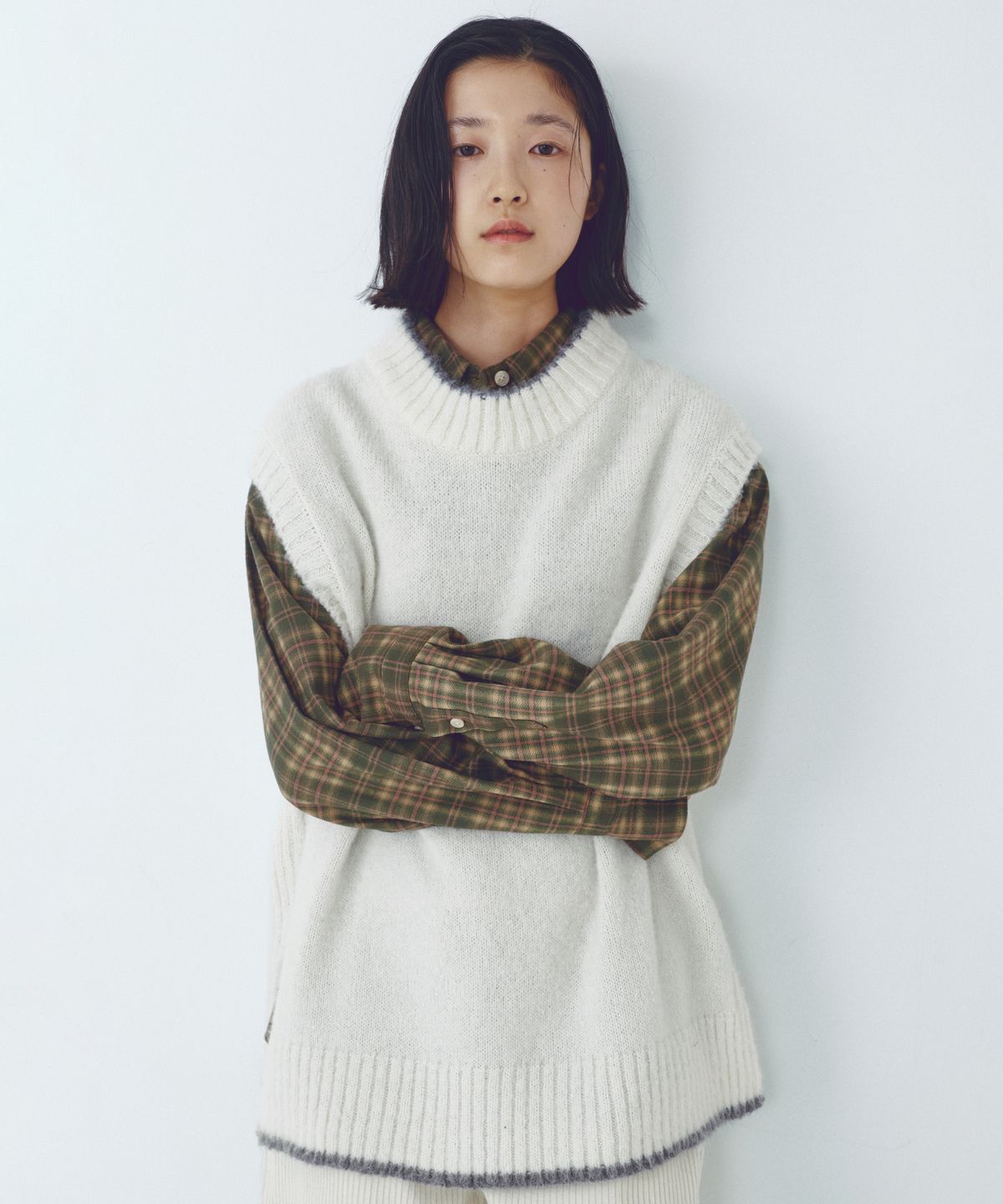 씨타(CITTA) Cuffs Point Check Shirt_CTT396(Green)
