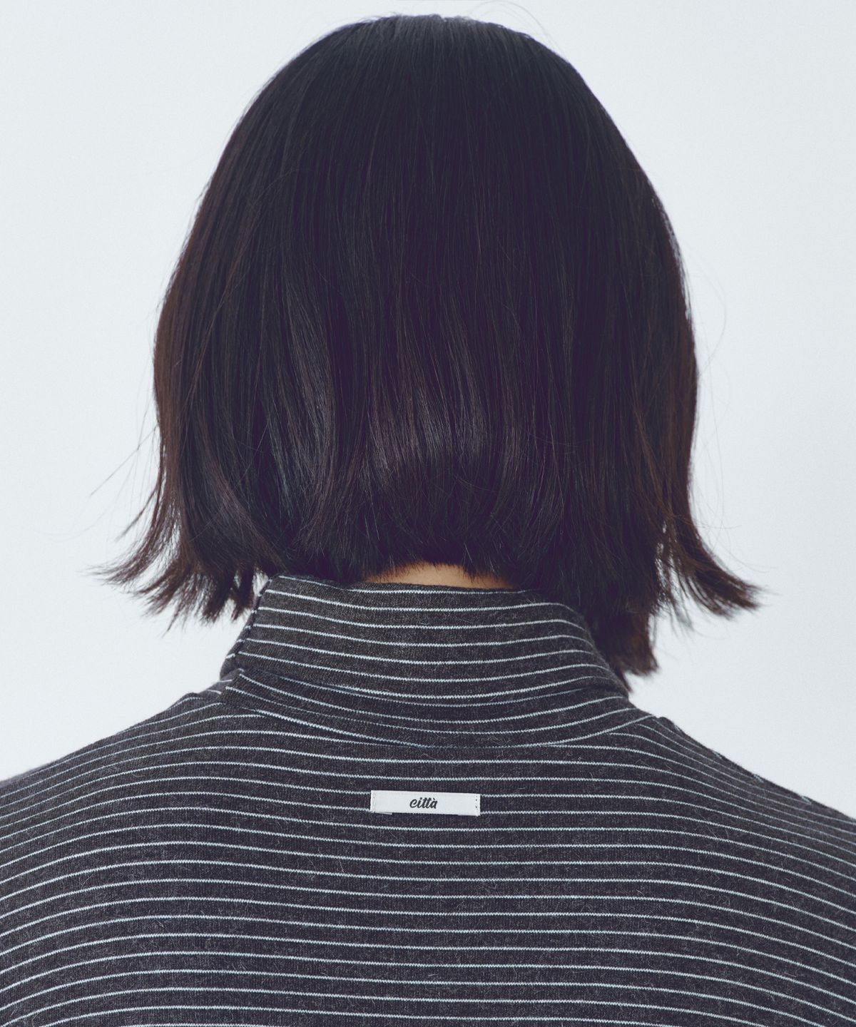 씨타(CITTA) Every Day Angora Stripe Turtle-neck T-shirt_CTT395(Charcoal)