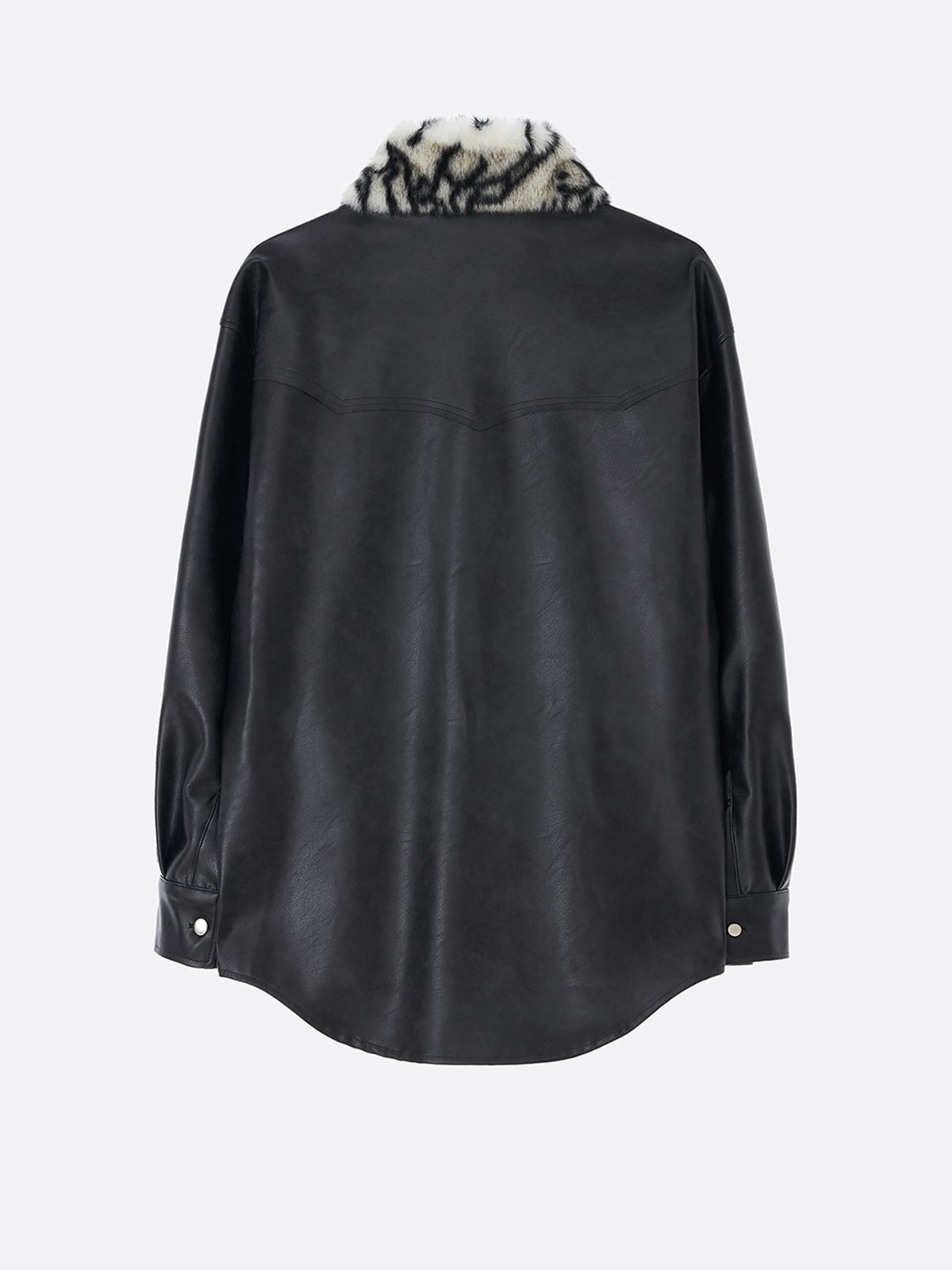 리게(RIGHE) LEATHER FUR SHIRT BLACK
