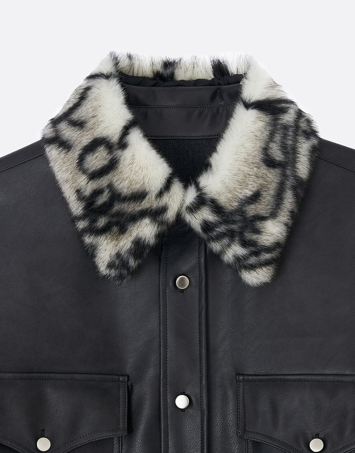 리게(RIGHE) LEATHER FUR SHIRT BLACK