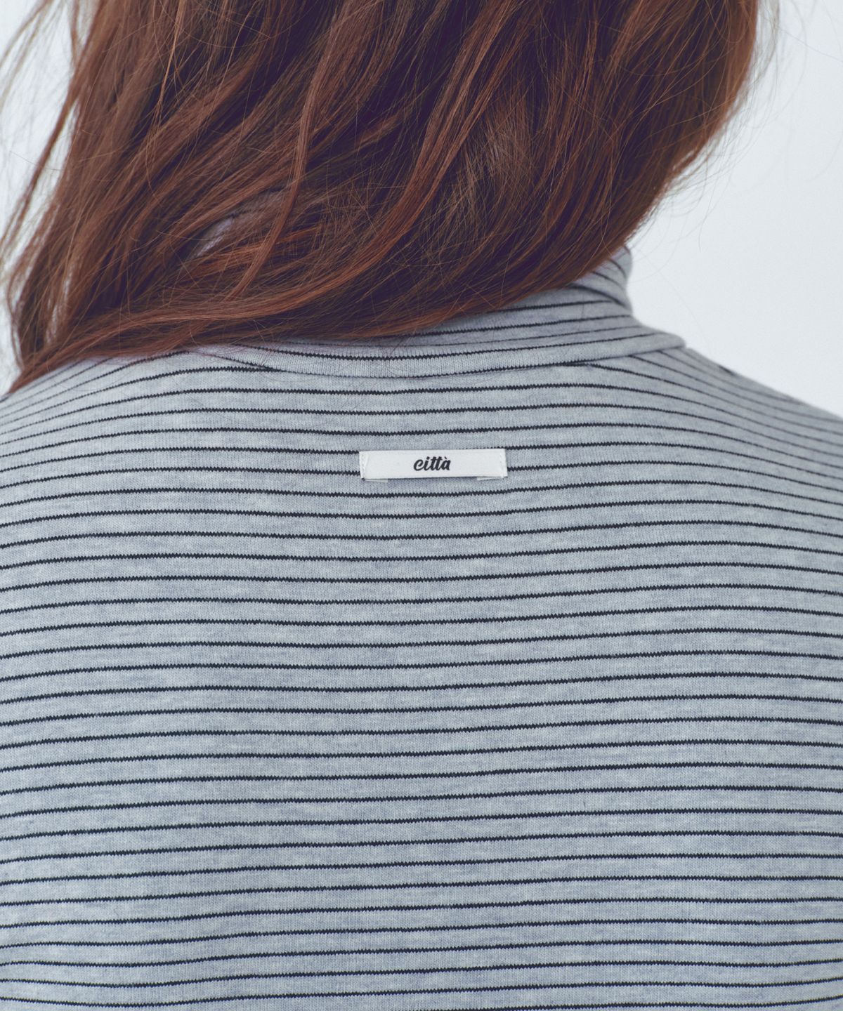 씨타(CITTA) Every Day Angora Stripe Turtle-neck T-shirt_CTT395(Blue Grey)