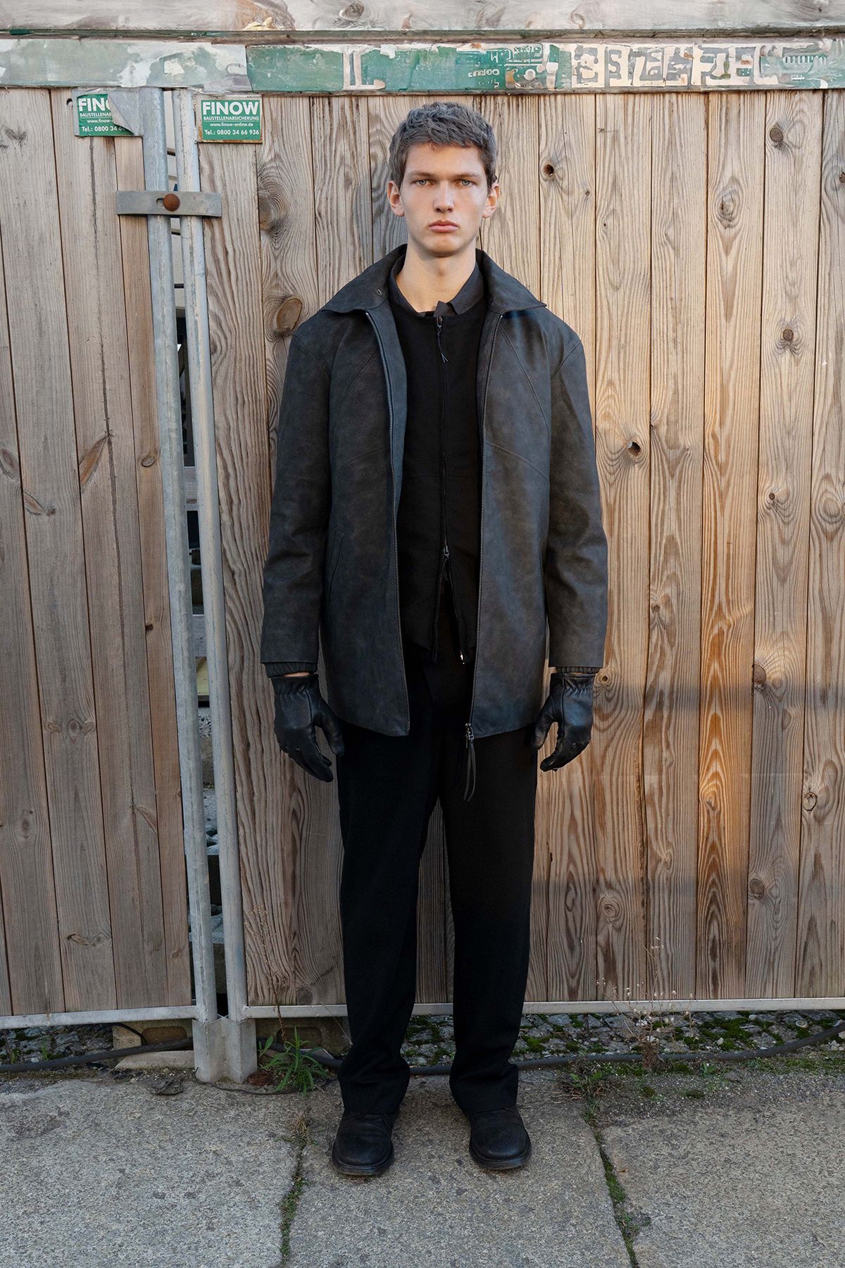 폼리쉬(FORMLICH) WEATHERED LEATHER CAR COAT / WASHED GREY [TYPE 002]