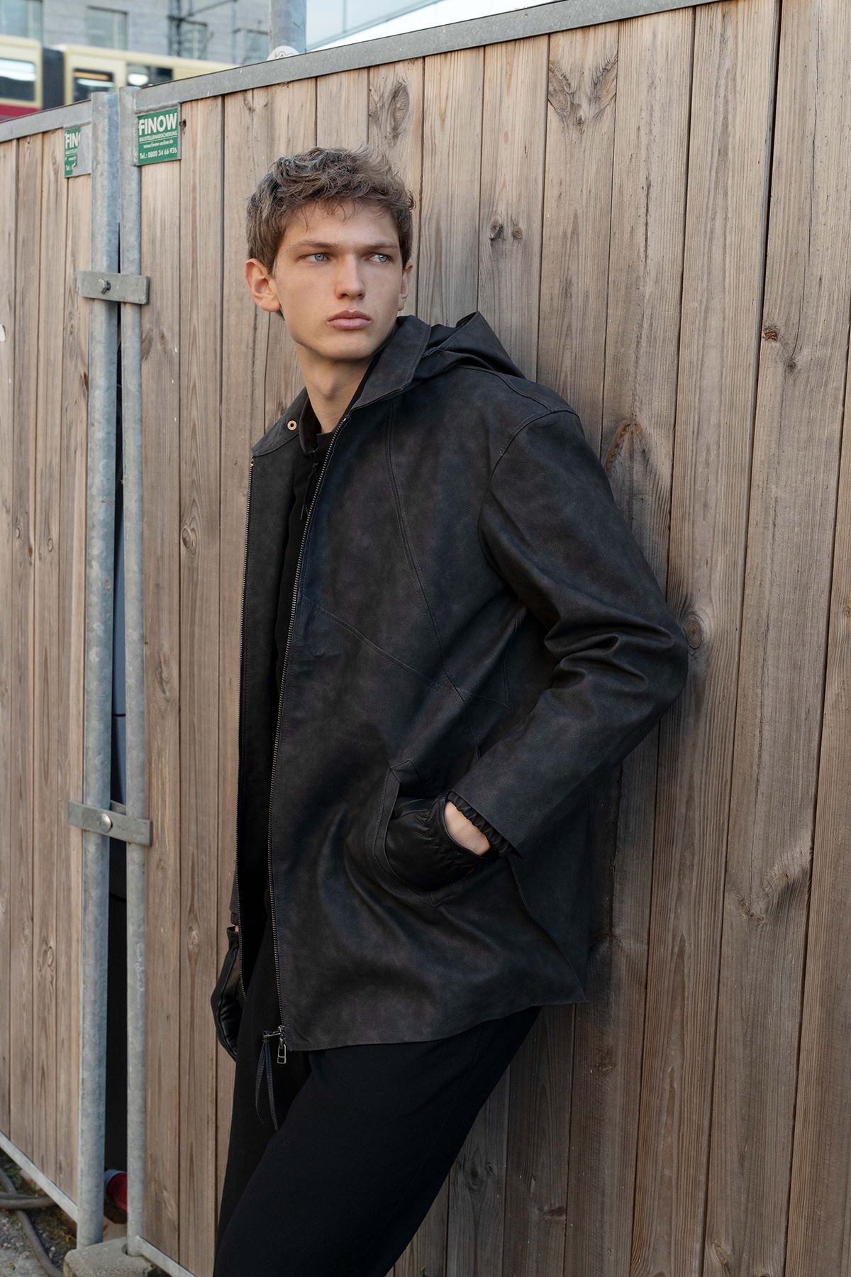 폼리쉬(FORMLICH) WEATHERED LEATHER CAR COAT / WASHED GREY [TYPE 002]