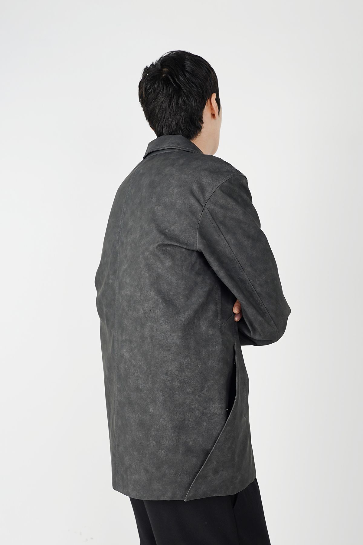 폼리쉬(FORMLICH) WEATHERED LEATHER CAR COAT / WASHED GREY [TYPE 002]
