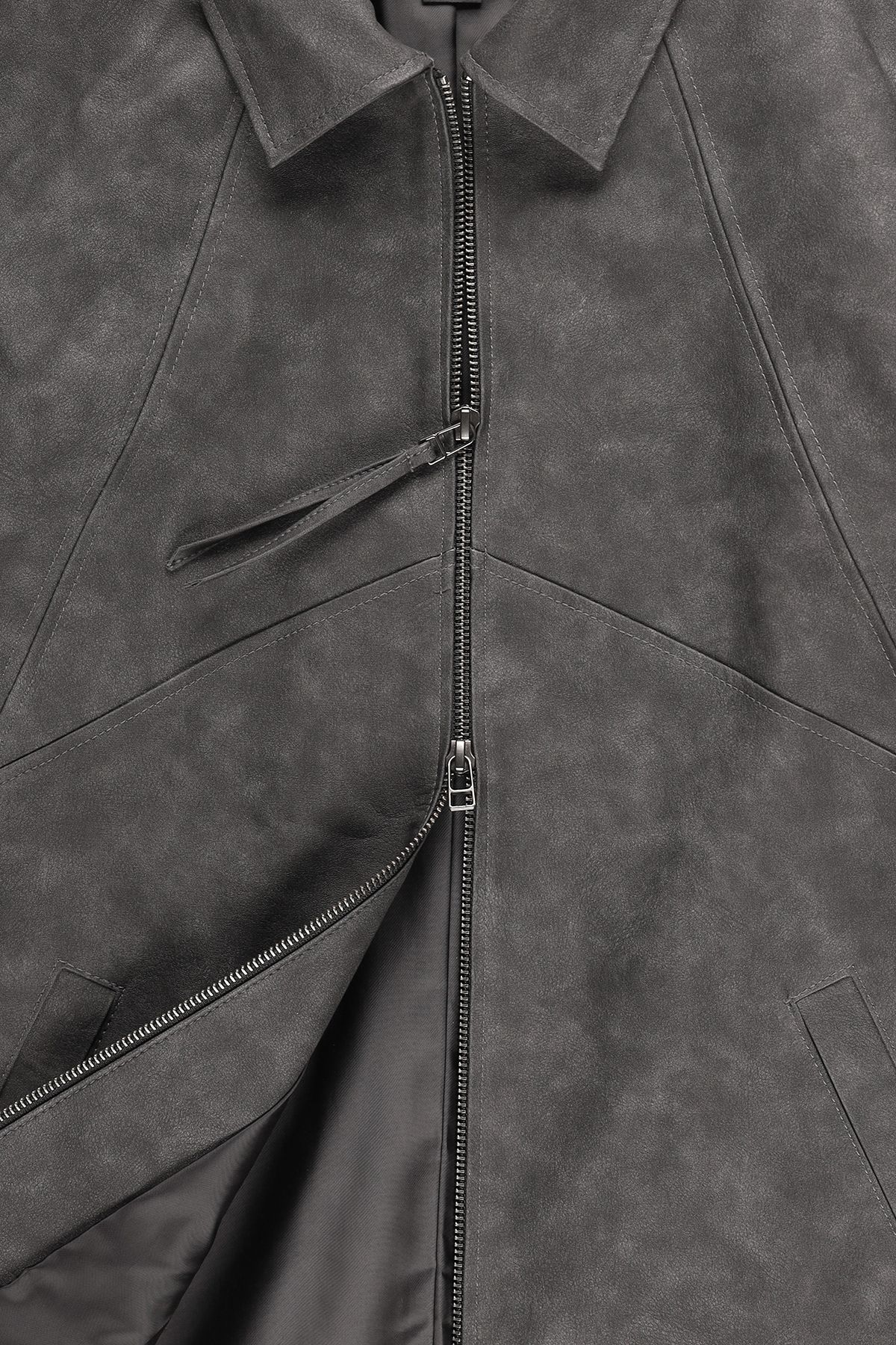 폼리쉬(FORMLICH) WEATHERED LEATHER CAR COAT / WASHED GREY [TYPE 002]