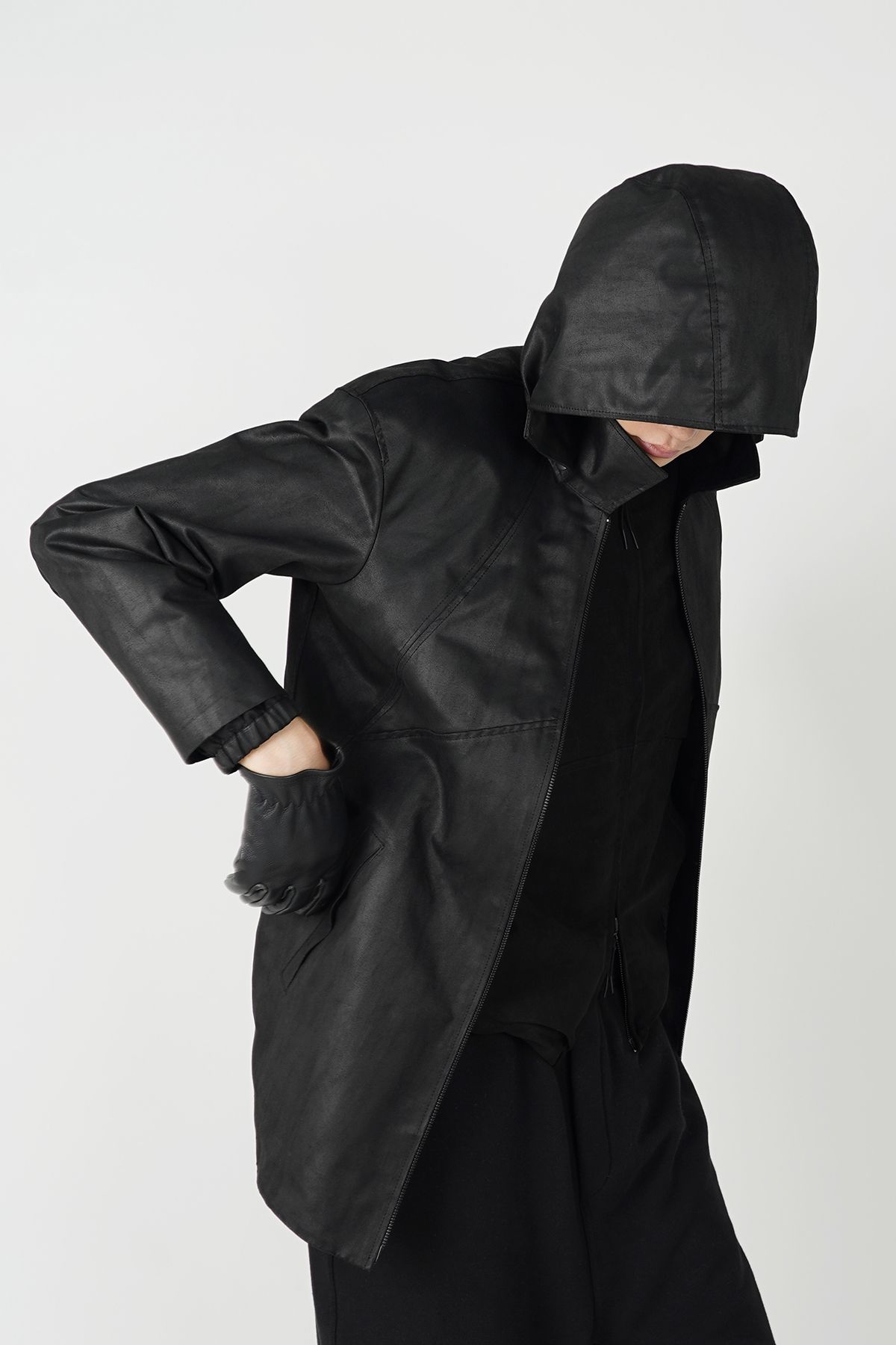 폼리쉬(FORMLICH) WEATHERED LEATHER CAR COAT / BLACK [TYPE 001]