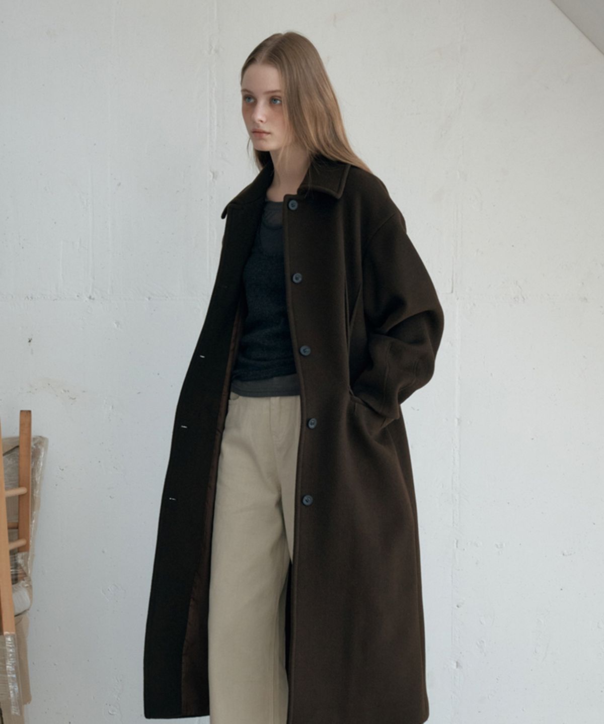 아위(AHWE) Phoebe Dart Coat_BROWN