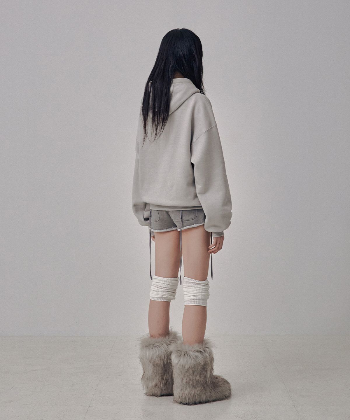 사일프레이(41PRAY) Graphic Zip Up Hoodie / Light Grey