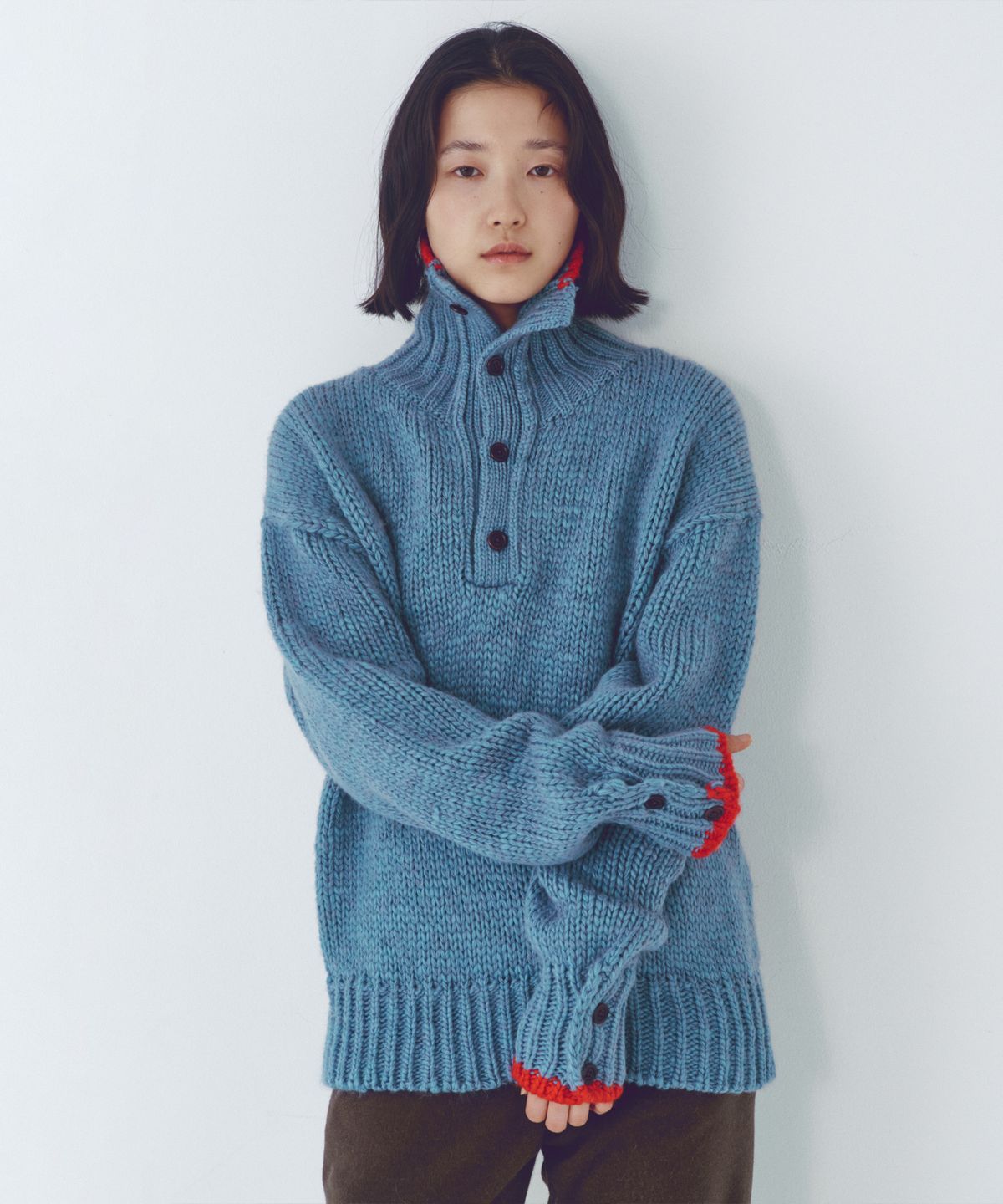 씨타(CITTA) Wool High-neck Heavy Knit_CTK254(Sky Blue)