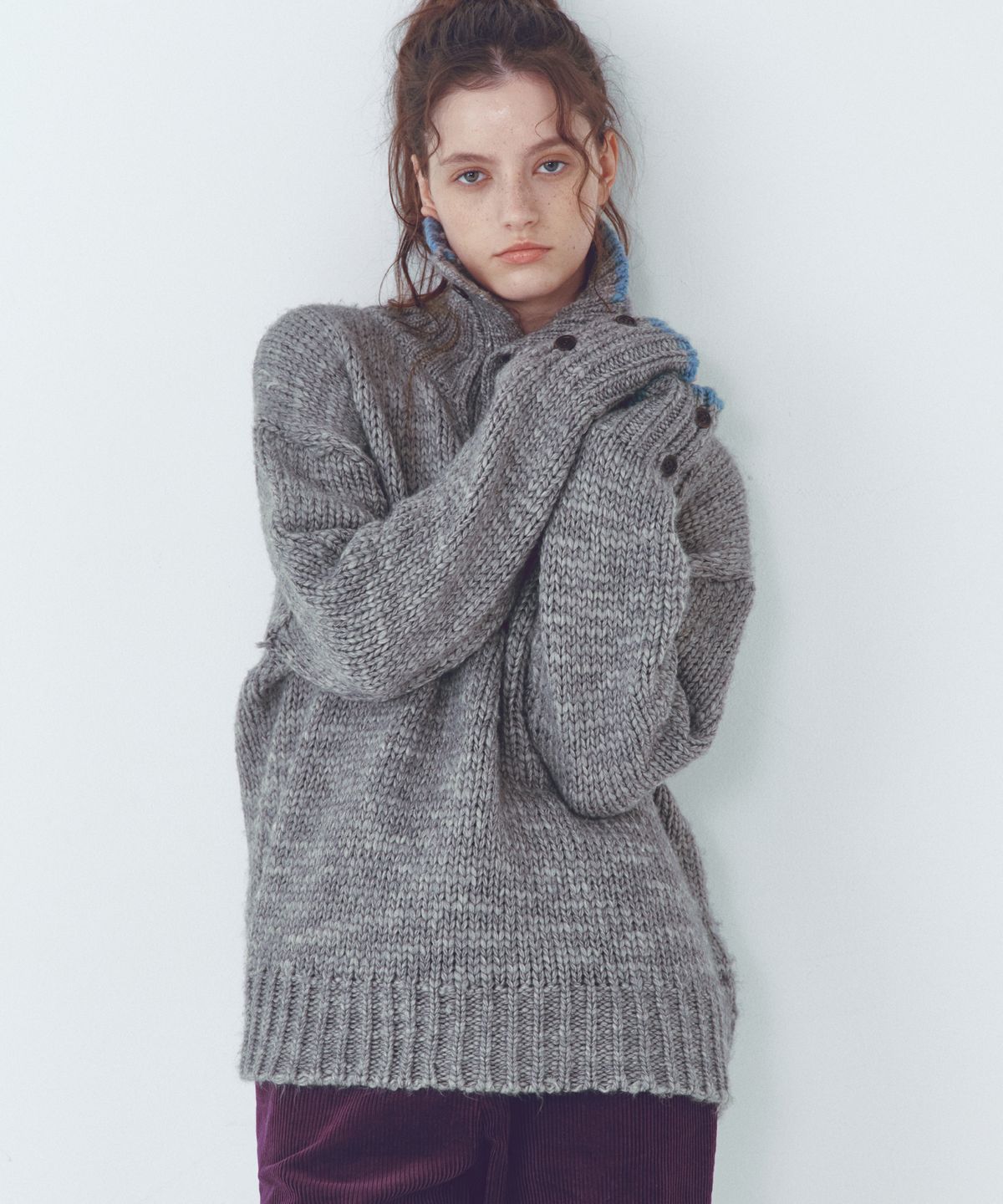 씨타(CITTA) Wool High-neck Heavy Knit_CTK254(Grey)