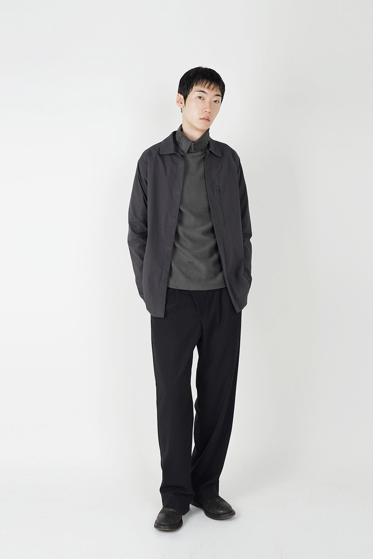 폼리쉬(FORMLICH) BUTTON HIGH NECK SWEATER / GREY