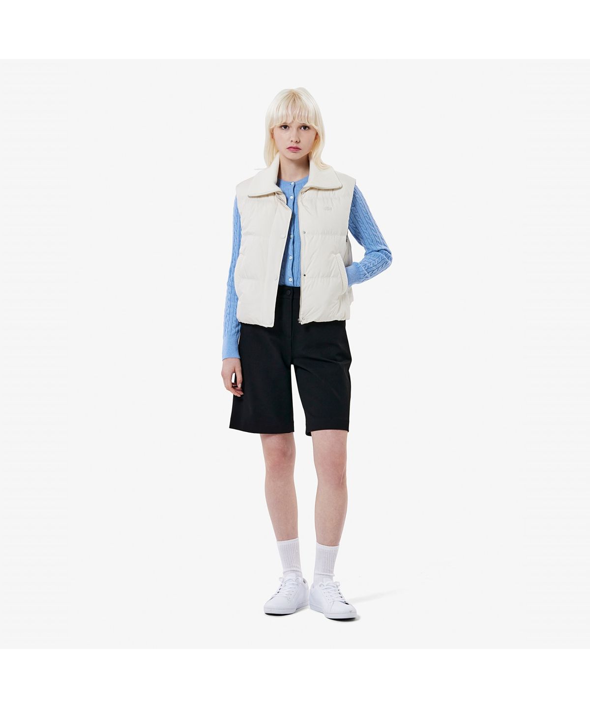 라코스테(LACOSTE) 여성 스웨터 카라 다운베스트 BF421E-55N XFJ