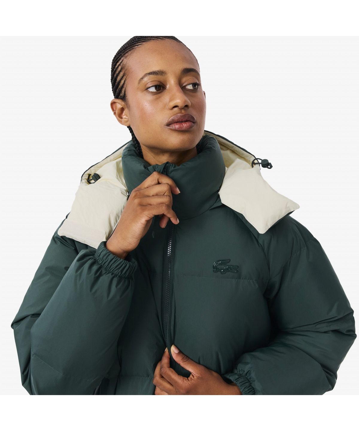 라코스테(LACOSTE) 여성 후드 롱 다운 점퍼 BF9001-55N F2I