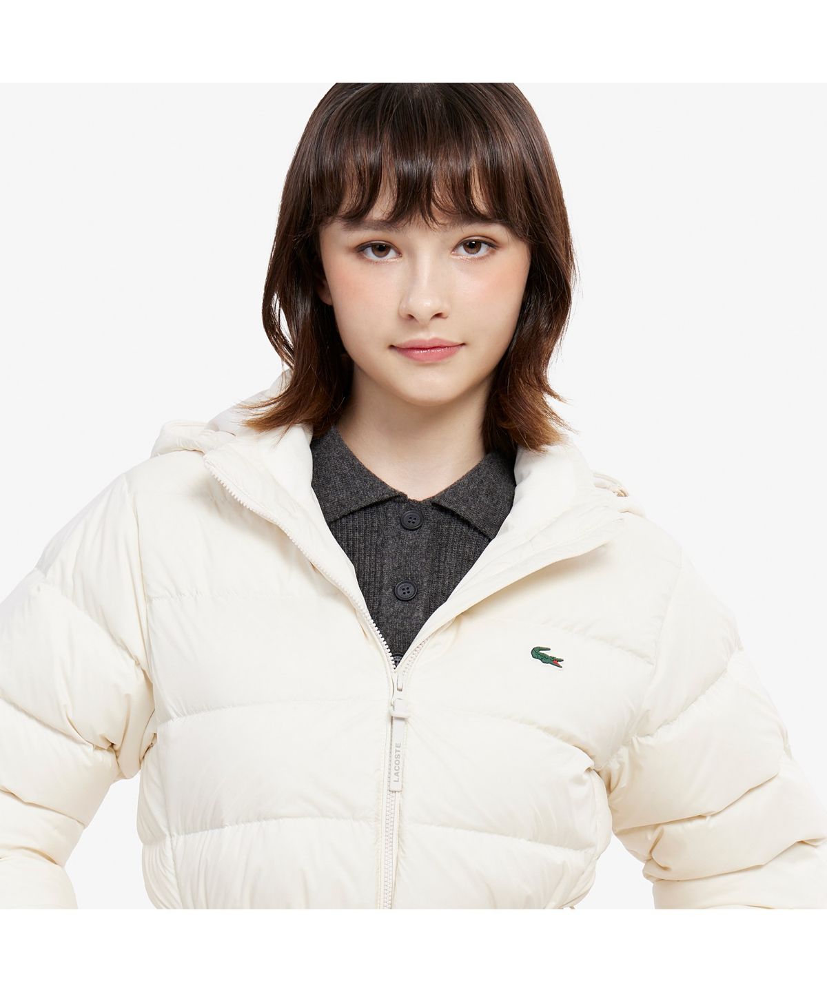 라코스테(LACOSTE) 여성 중힙 기장 헤비다운 BF284E-55N XFJ