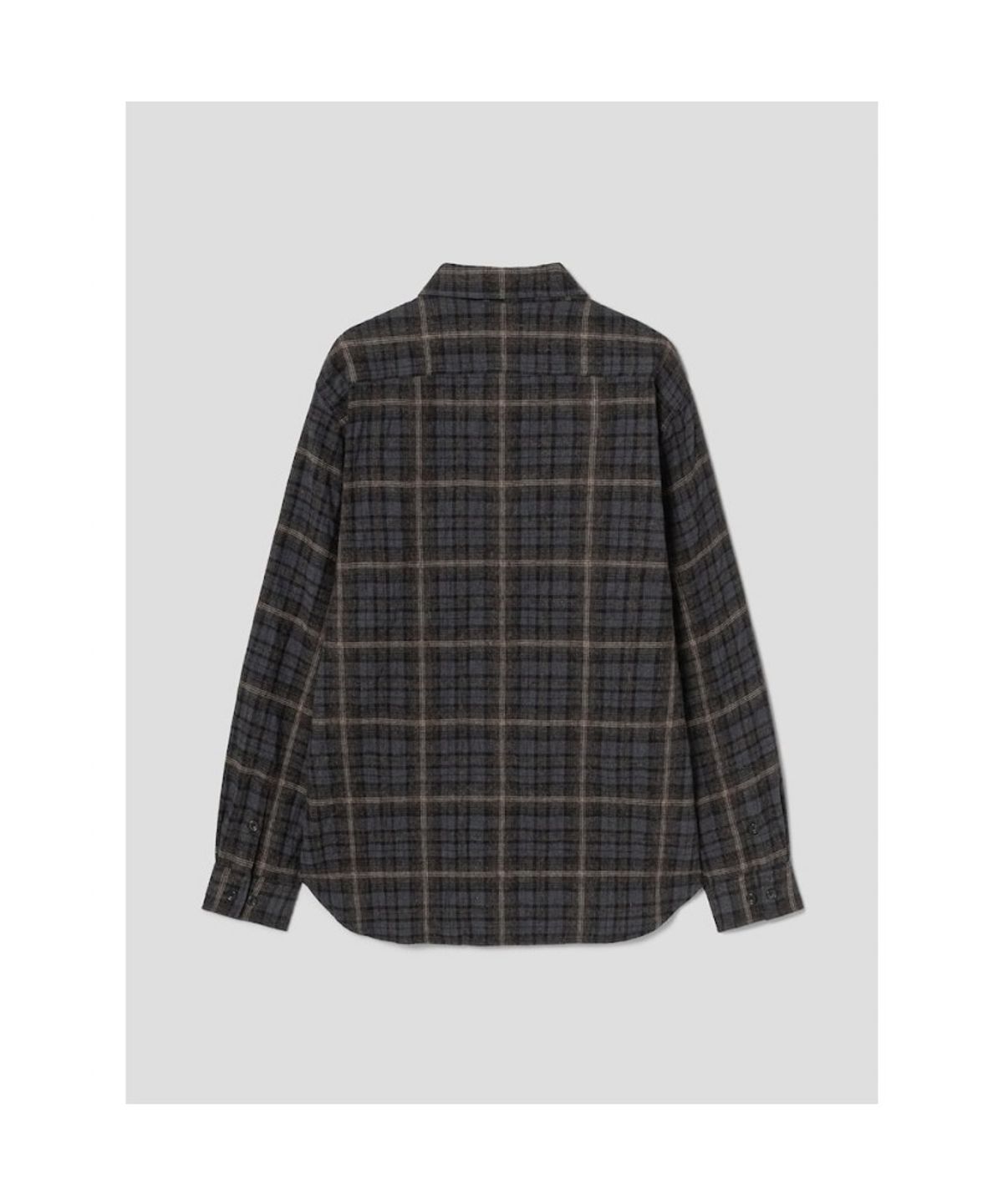 시프트지(SHIFT.G) Wool Crinkle Check Shirts  Brown
