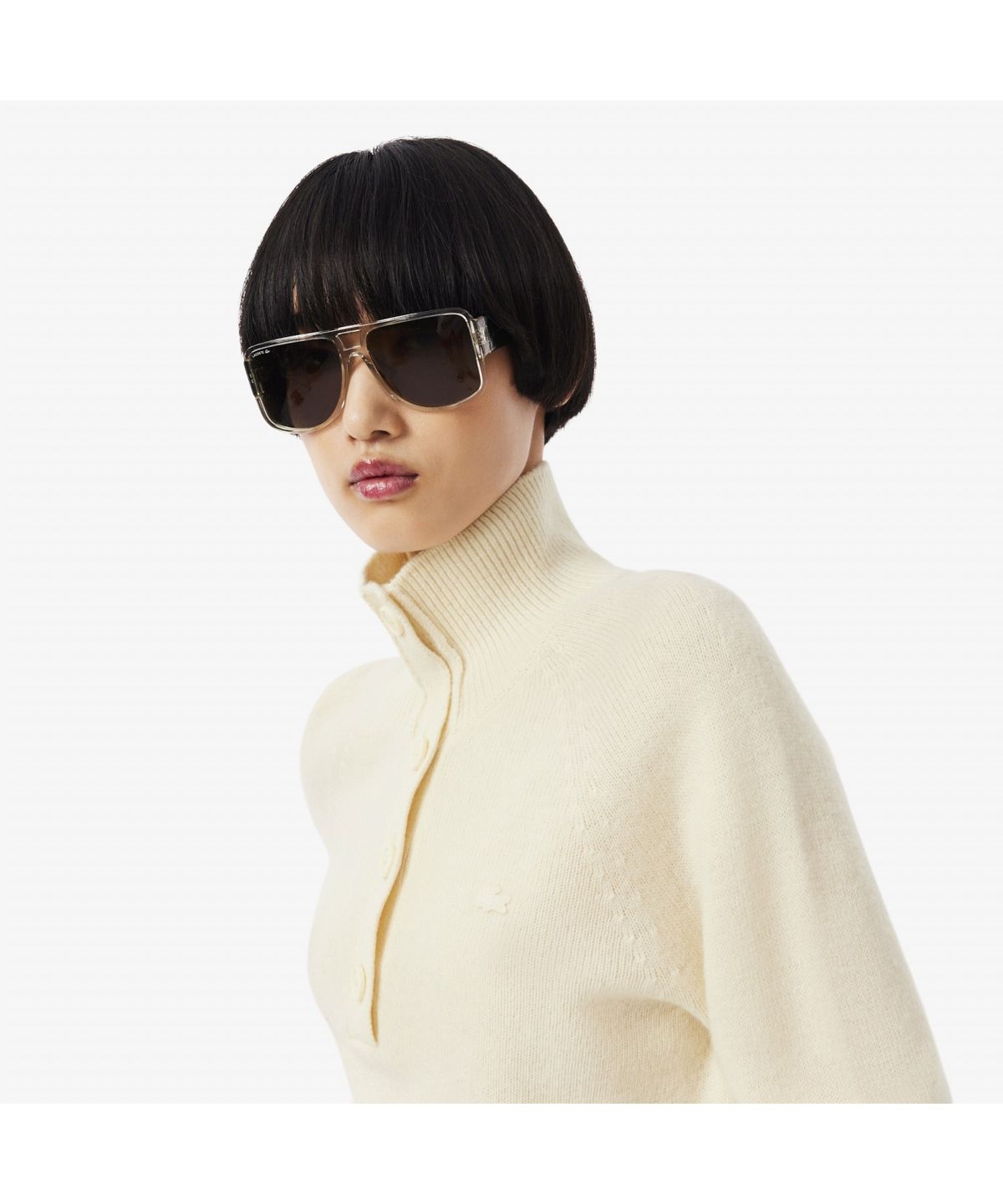 라코스테(LACOSTE) 여성 카디드울 하프버튼 스웨터 AF4010-55N XFJ