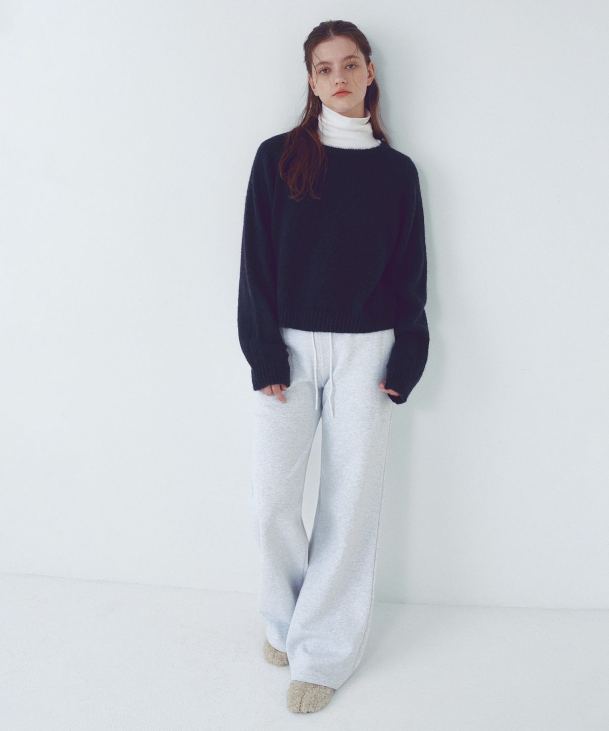 씨타(CITTA) Essential Alpaca Wool Round Knit_CTK251(Navy)