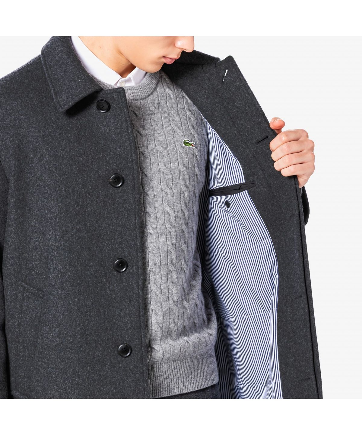 라코스테(LACOSTE) 남성 울 캐시미어 발마칸 코트 BH512E-55N 050