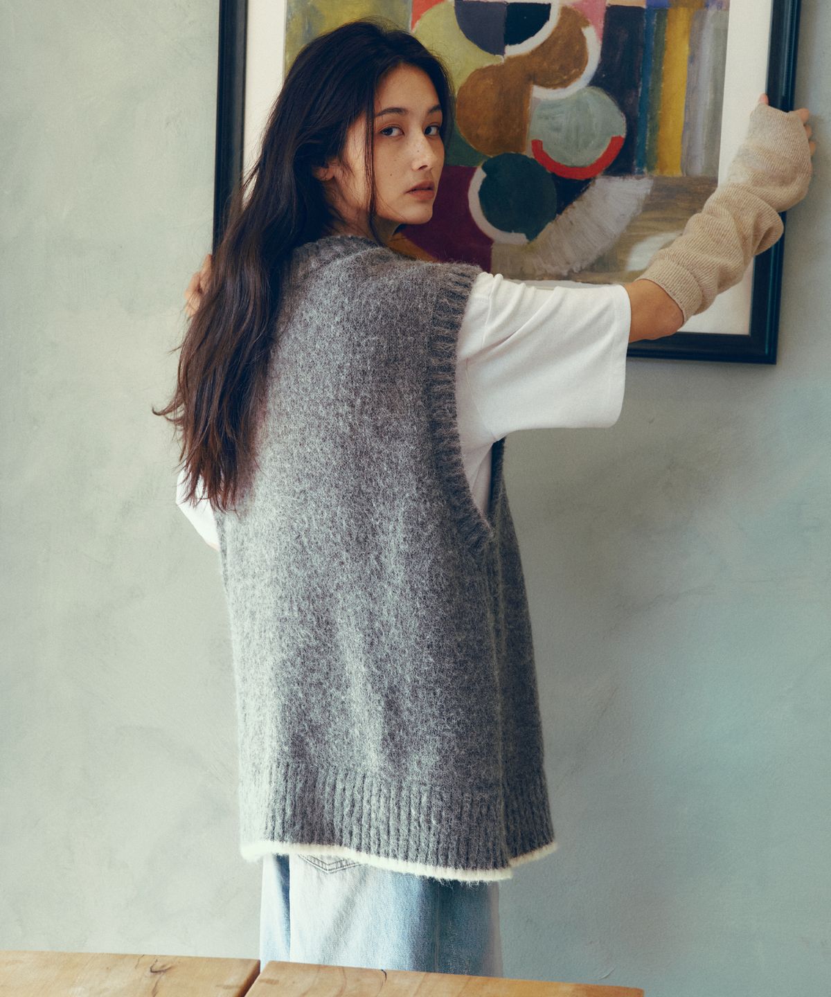 씨타(CITTA) Alpaca Wool Knit Vest_CTK247(Grey)
